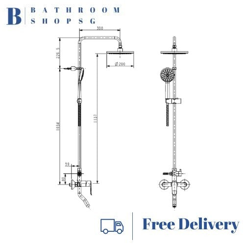 American Standard Neo Modern 3-Way Rainshower System FFAS9088