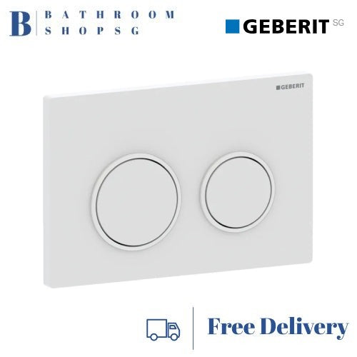 Geberit Omega 20 Actuator 115.085.01.1 | Matt White Plate and Button Toilet Flush Plate