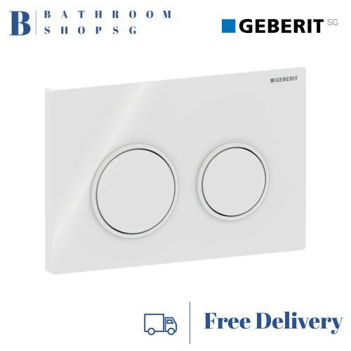 Geberit Omega 20 Actuator 115.085.11.1 | White  Plate and Button Toilet Flush Plate