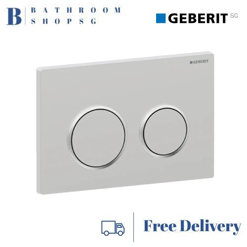 Geberit Omega 20 Actuator Plate 115.085.JQ.1 | Matt Chrome Plate and Button Toilet flush plate