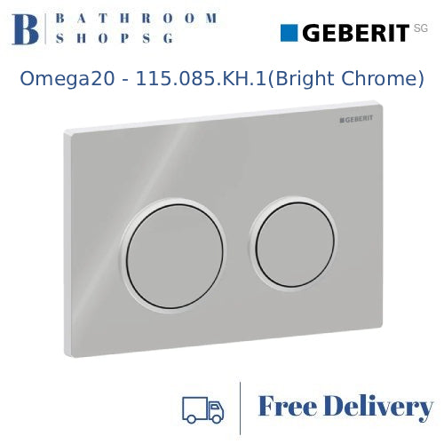 Geberit Omega 20 Actuator Plate 115.085.KH.1 | Bright Chrome Plate and Button