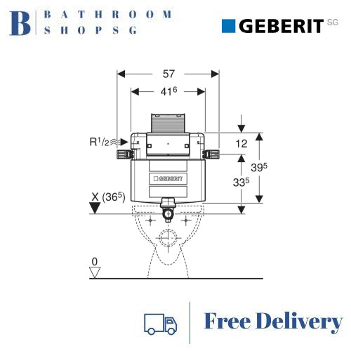 Geberit Omega Concealed Cistern 82cm Top Operated 224.511.00.1