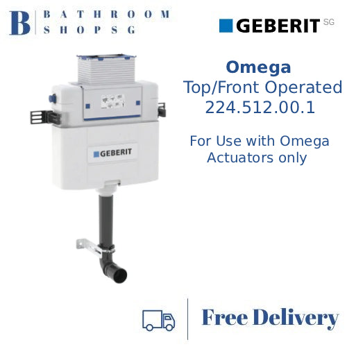 Geberit Omega Concealed Cistern Top Front Operated 224.512.00.1 for 88cm Installation height