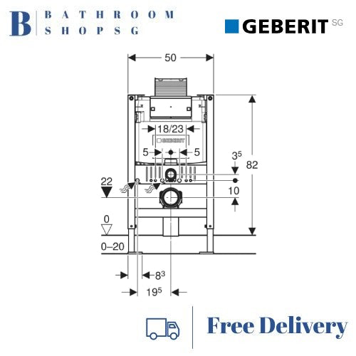 Geberit Omega Duofix Element Concealed Cistern Full Frame 224.531.00.1 Top Operated