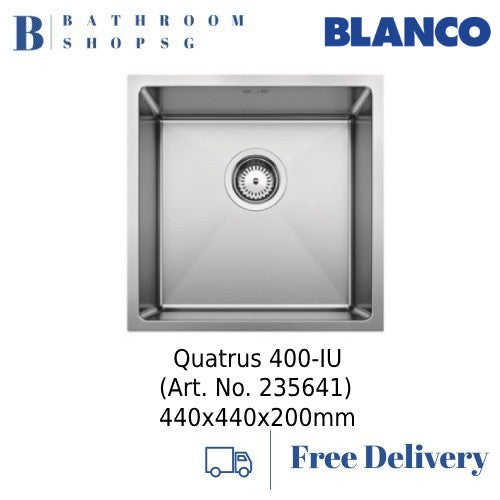 Blanco Quatrus 400-IU Single Bowl Stainless Steel Undermount Kitchen Sink