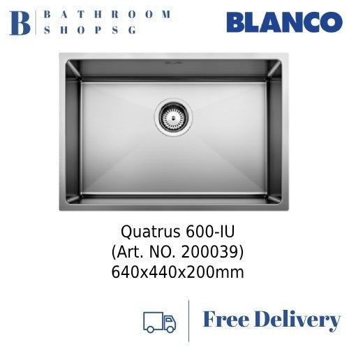 Blanco Quatrus 600-IU Single Bowl Stainless Steel Undermount Kitchen Sink
