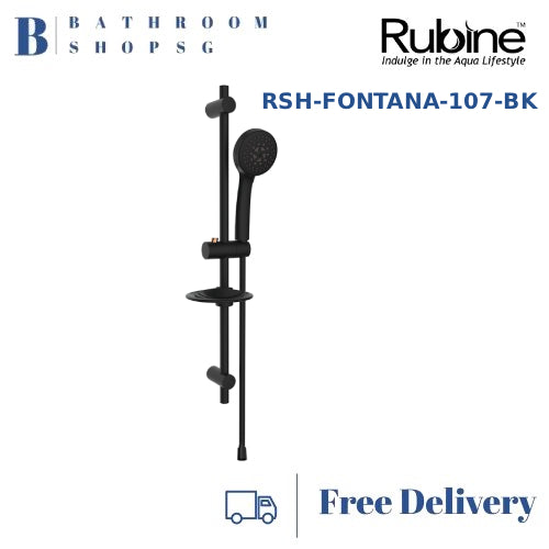 Rubine RSH-FONTANA-107-BK Sliding Bar with Hand Shower Set