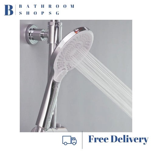 Rubine DECKOS U2 Round Rainshower Column with Shelf RSC-DECKOS-U2 Chrome | Matt Black Rainshower Set