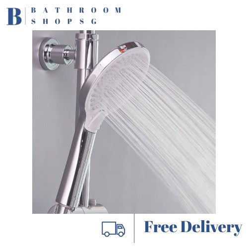 Rubine DECKOS U2 Round Rainshower Column with Shelf RSC-DECKOS-U2 Chrome | Matt Black Rainshower Set