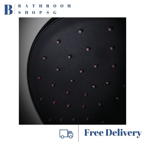 Rubine PUSHSTOP Round Rainshower Set RSC-PUSHSTOP-R61BK Matt Black