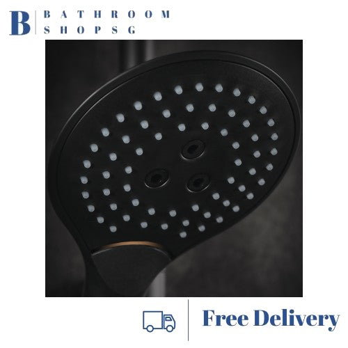 Rubine PUSHSTOP Round Rainshower Set RSC-PUSHSTOP-R61BK Matt Black