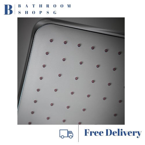 Rubine PUSHSTOP Square Rainshower Set RSC-PUSHSTOP-S81-CH Chrome