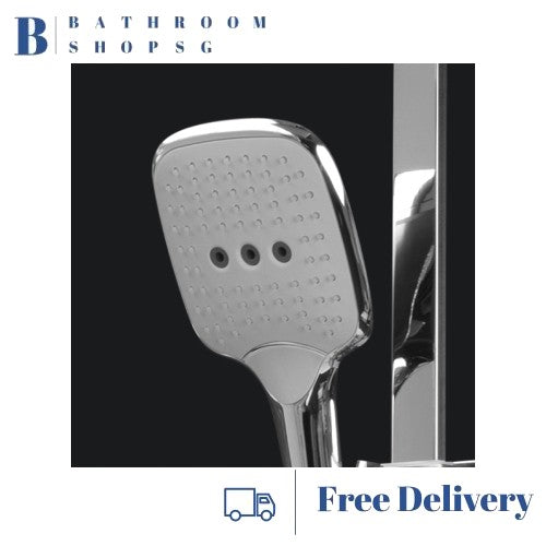 Rubine PUSHSTOP Square Rainshower Set RSC-PUSHSTOP-S81-CH Chrome