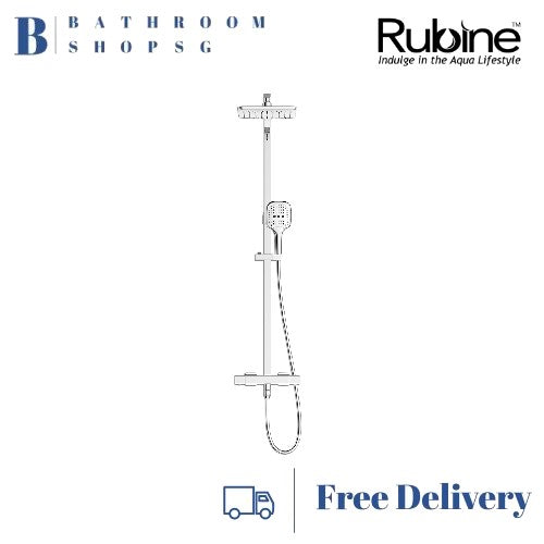 Rubine Rainshower Column with Mixer RSC-THERMO-S41CH Chrome | RSC-THERMO-S41BK Matt Black