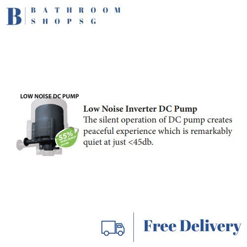 Rubine RWH-3388 Electric Instant Water Heater with Built-in DC Booster Pump & Rainshower