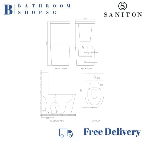 Saniton Roselle ST2457 One-piece Water Closet with Seat and Cover