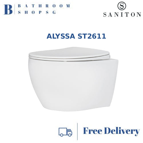 Saniton Alyssa ST2611 Wall Hung Toilet Bowl with Seat and Cover