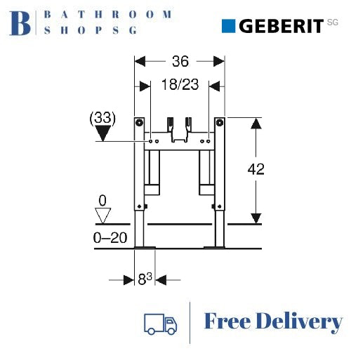 Geberit Swissfix Chair Bracket 224.065.00.1 | For Wall Hung Toilet Concealed Cistern Installation