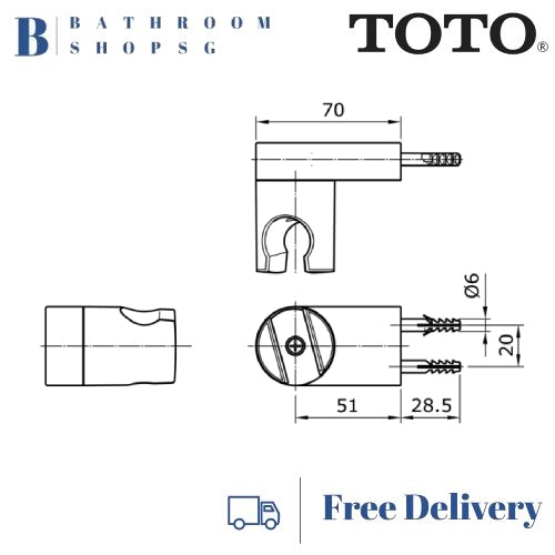 TOTO Shower Holder Chrome A9A332Y