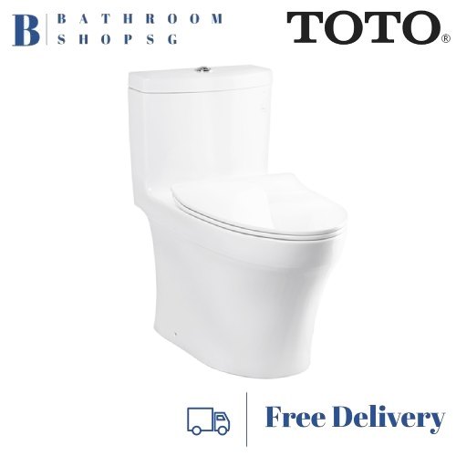 TOTO C889 One Piece Rimless Toilet Bowl with Ecowasher TCW1211A Manual Bidet Seat