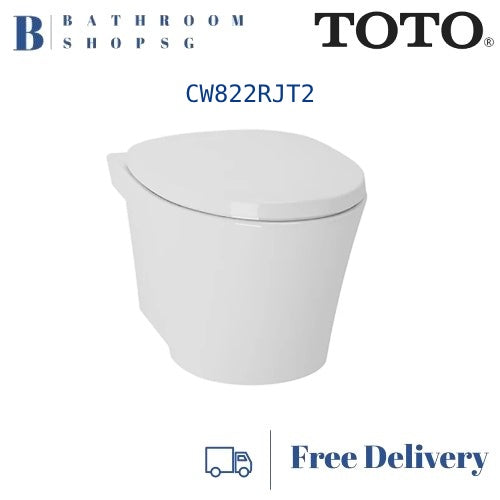 TOTO CW822RJT2 Wall Hung Toilet Bowl with Ecowasher TCW1211A Manual Bidet Seat