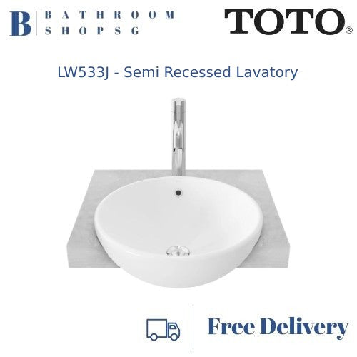 TOTO Semi Recessed Lavatory LW533J | Toto Wash Basin