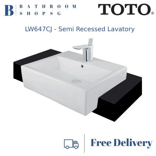 TOTO Semi-Recessed Lavatory LW647CJ | Toto Wash Basin