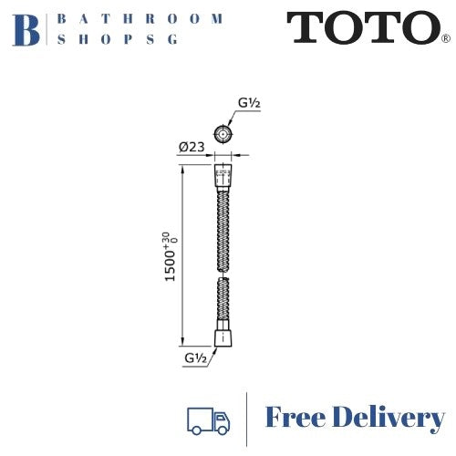 TOTO Metal Shower Hose Double Interlocking P40015