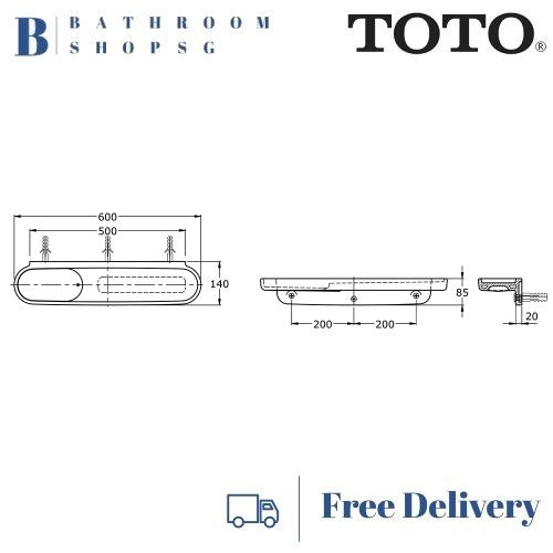 TOTO Ceramic Shelf with Soap Dish S211N | TOTO Bathroom Accessories