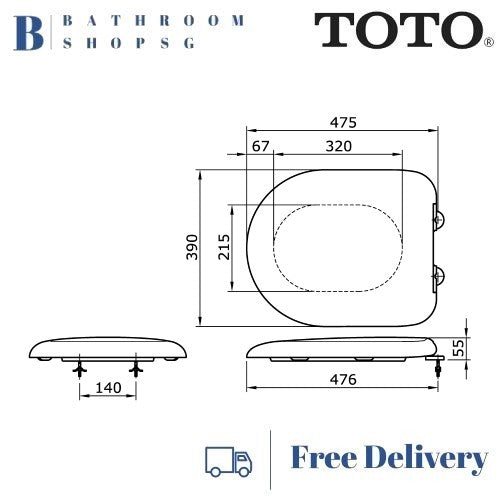 TOTO Duroplast Soft Closing Toilet Seat and Cover TC252SJ