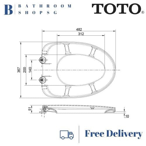 TOTO Duroplast Soft Closing Toilet Seat and Cover TC281SJ