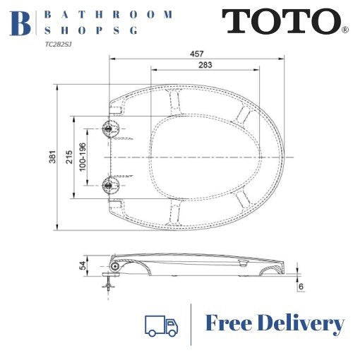TOTO Soft Closing Toilet Seat and Cover TC282SJ