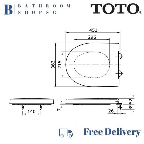TOTO Duroplast Soft Closing Toilet Seat and Cover TC800SJ