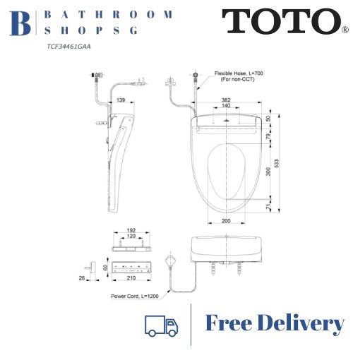 TOTO Washlet S5 Electric Bidet Seat TCF34461GAA