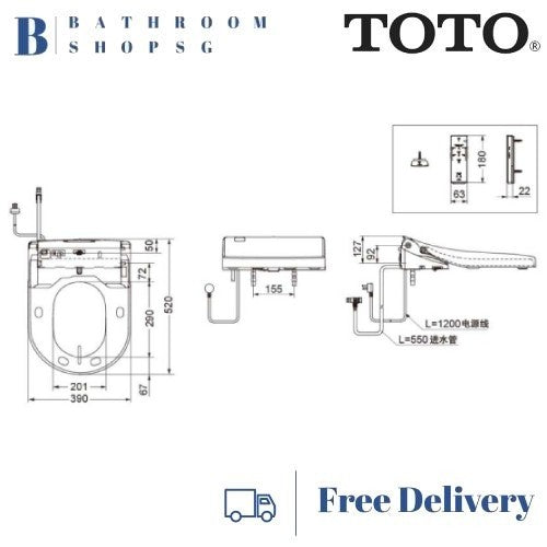 TOTO Washlet Electric Bidet Seat TCF4722CS | TOTO Adjustable Bidet with Remote