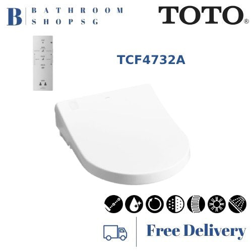 TOTO CW553A Wall Hung Rimless Toilet Bowl bundle with Auto Lid Washlet TCF4732A Electric Bidet Seat