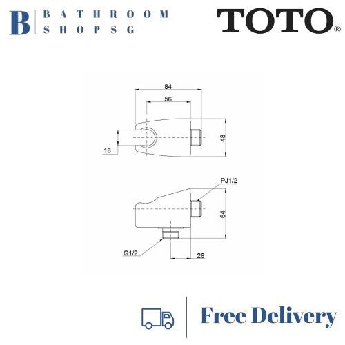 TOTO Wall Shower Outlet with Hanger TS11034V1