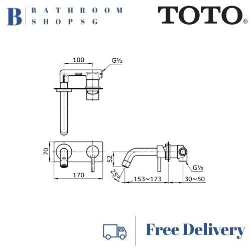 TOTO EGO ||  Wall Mounted Single Lever Lavatory Faucet TX120LESN | TOTO Basin Mixer