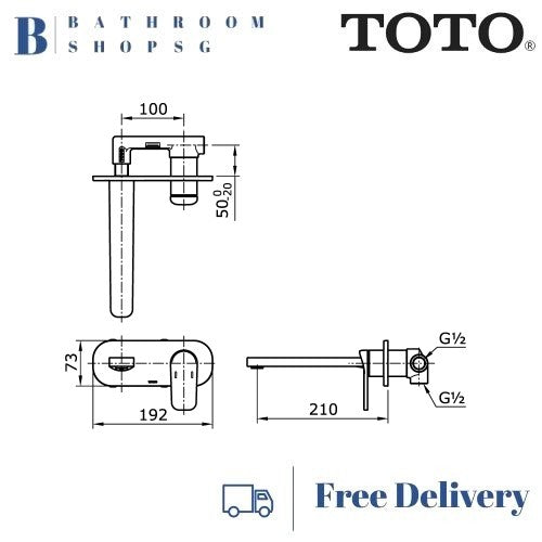 TOTO ALISEI Wall Mounted Single Lever Lavatory Faucet TX120LX | TOTO Basin Mixer