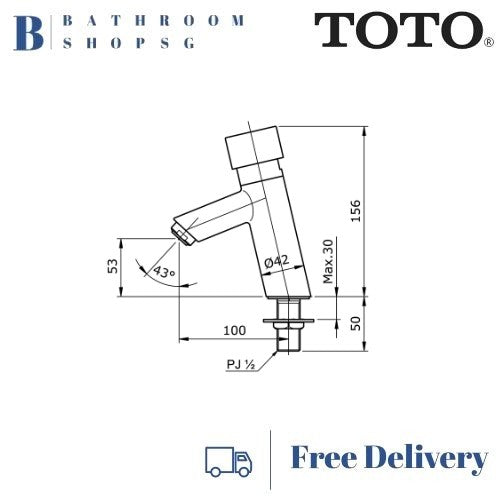 TOTO EGO Self Closing Lavatory Faucet TX126LE | TOTO Basin Mixer