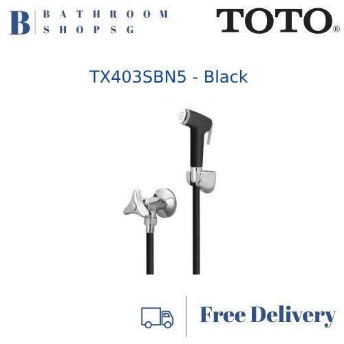 TOTO Bidet Hand Spray Set with Stop Valve Black TX403SBN5 | TOTO Bidet Hygiene spray set