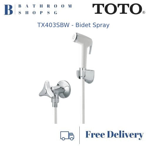 TOTO Bidet Hand Spray Set with Stop Valve White TX403SBW | TOTO shower spray set
