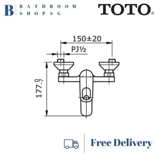 TOTO Rei R Series Single Lever Bath and Shower Mixer with Diverter TX471SRRV1