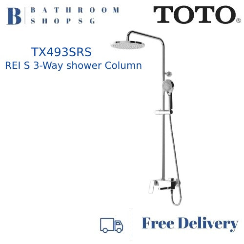 TOTO REI S 3-Way Rain Shower Column Set with Mixer TX493SRS | Rainshower Clearance
