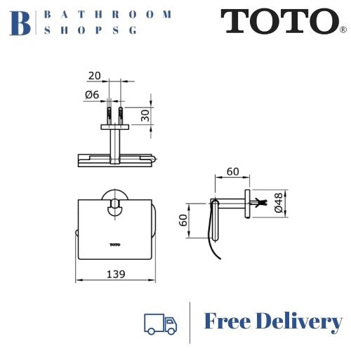 TOTO Ego || Toilet Paper Holder with Cover TX703AESV1 | Toto Bathroom Accessories