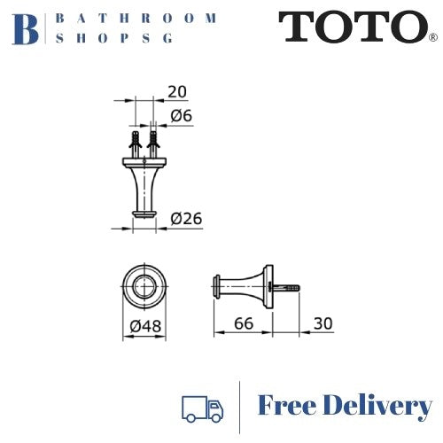 TOTO Billka Robe Hook TX704C3B | Toto Bathroom Accessories