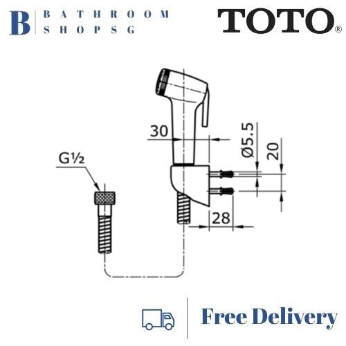 TOTO Bidet Hand Spray Set Chrome THX20MCRB | TOTO shower spray set