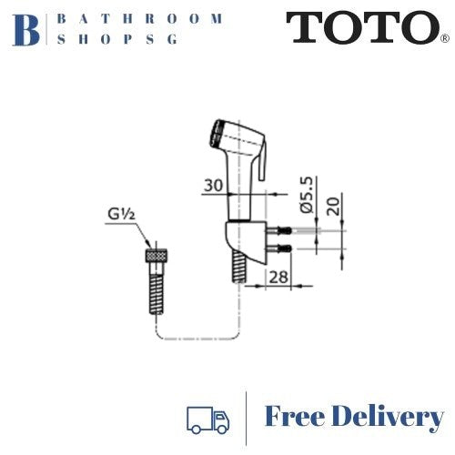 TOTO Bidet Hand Spray Set Black THX20NBN5 | TOTO shower spray set