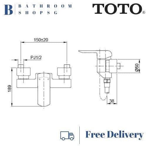 TOTO Single Lever Wall Mount Exposed Shower Mixer TX474SKV1BR
