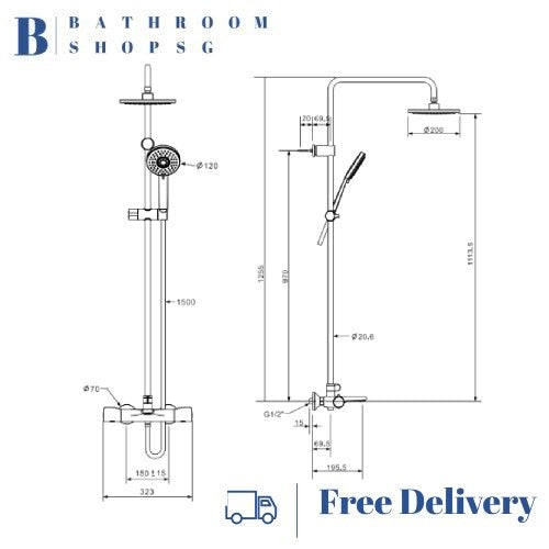 American Standard Temptacion 3-Way Rainshower System FFAS4952